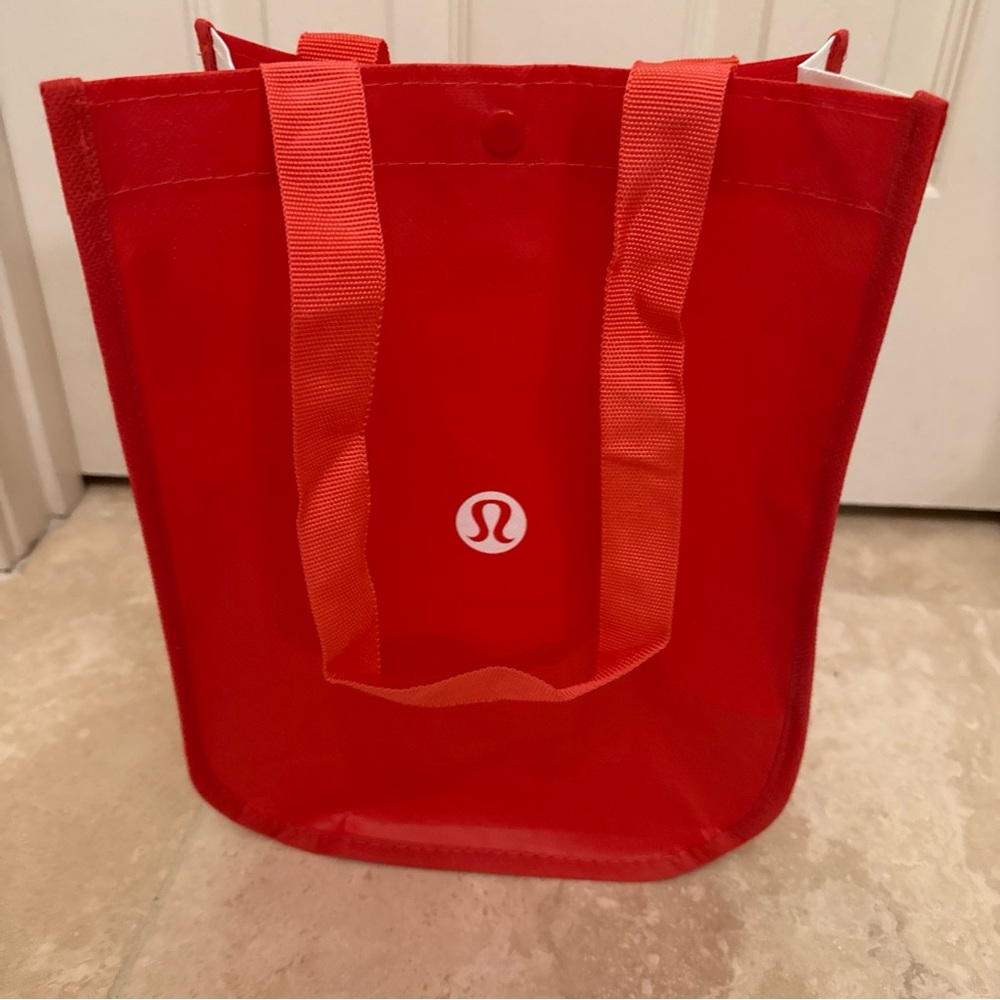 Lululemon Reusable Small Shopping Tote Bag Red 9.25”X 11”X4.5”